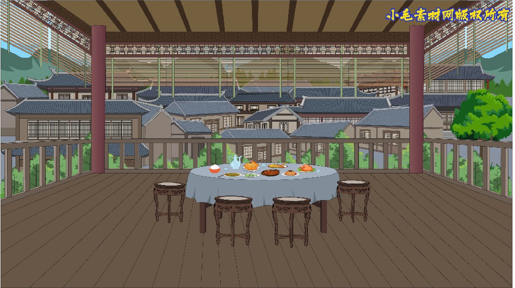 古代阳台全景图